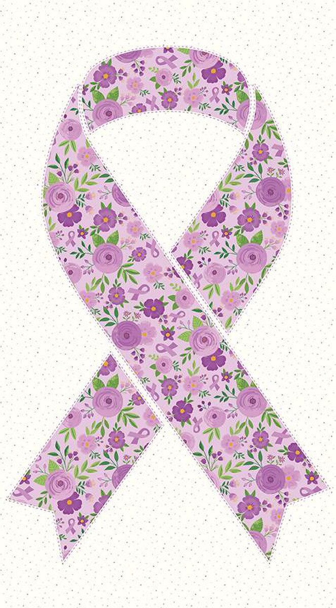 Strength In Lavender Ribbon Panel BY Riley Blake -PANEL - Panel measures 36" x 43.5"