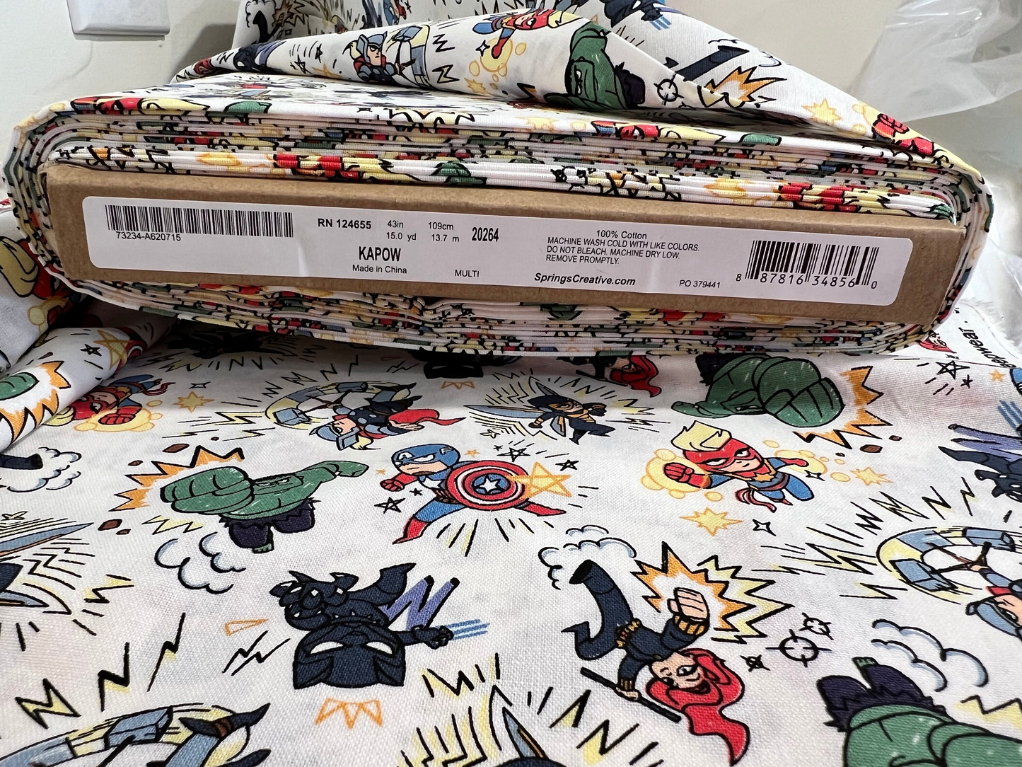 Marvel Creative Springs Kapow - Fabric by the Yard, 100 percent cotton … Sold by the Yard!