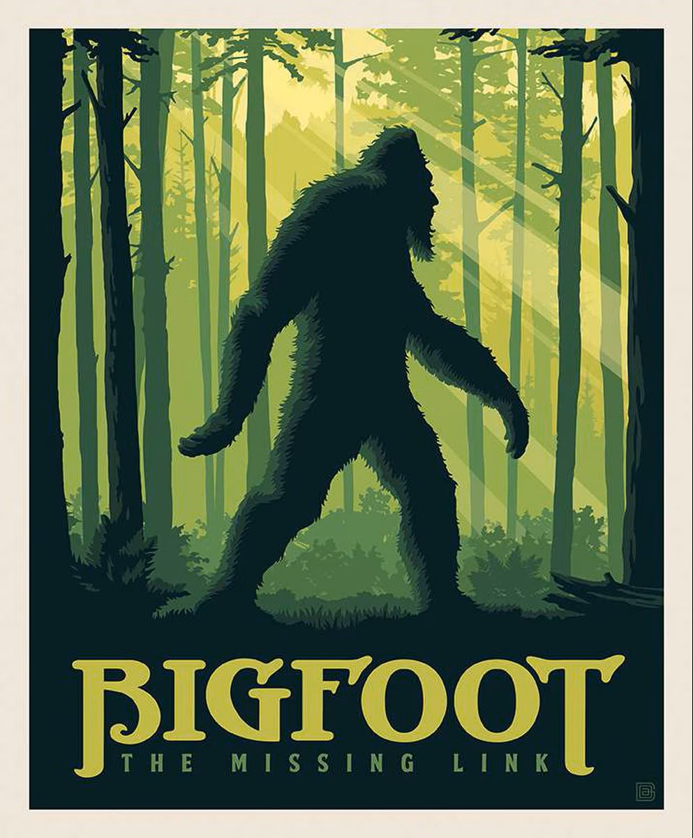 Legends of the National Parks Bigfoot The Missing Link Panel Sold by the yard only!