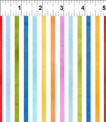 Multi color stripe matching On the Go by In The Beginning 6KFA-1 - 100% cotton fabric