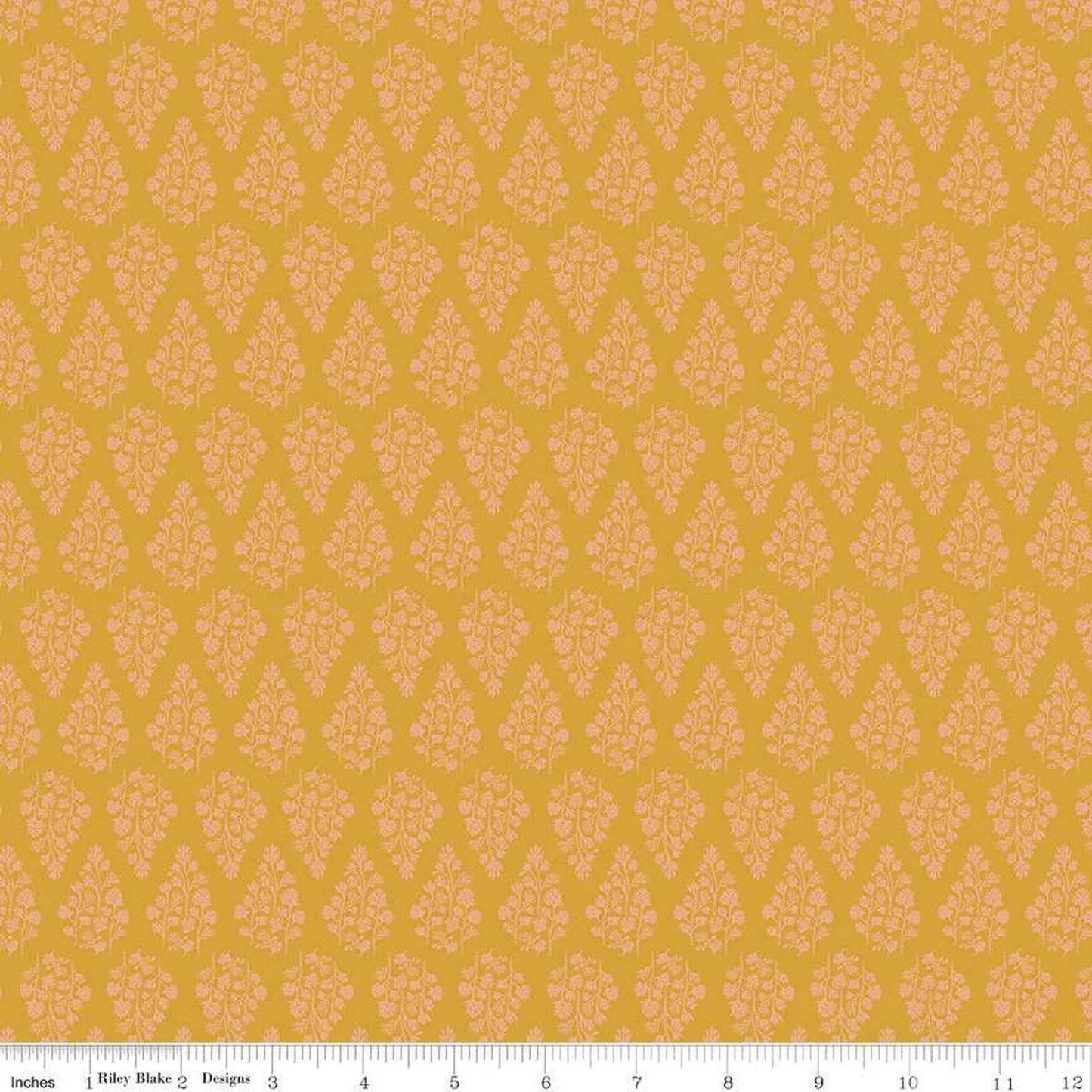 Porch Swing by Ashley Collett - Stems Mustard Riley Blake #C14055-MUSTARD Sold by the yard only!