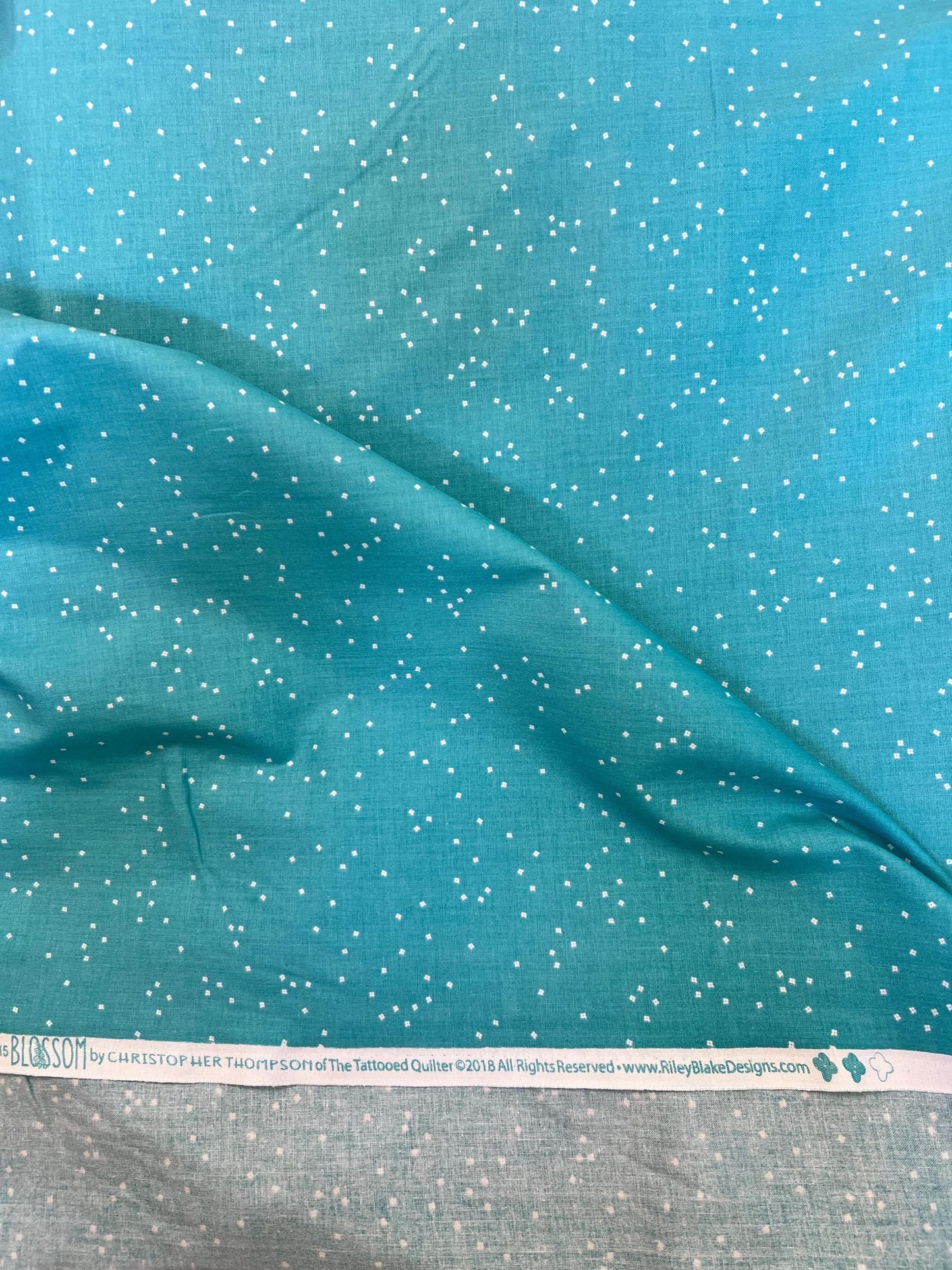 PEACOCK Blossom Print Fabric, Christopher Thompson for Riley Blake Designs, Sold by Yard Cuts, C715 The Tattooed Quilter