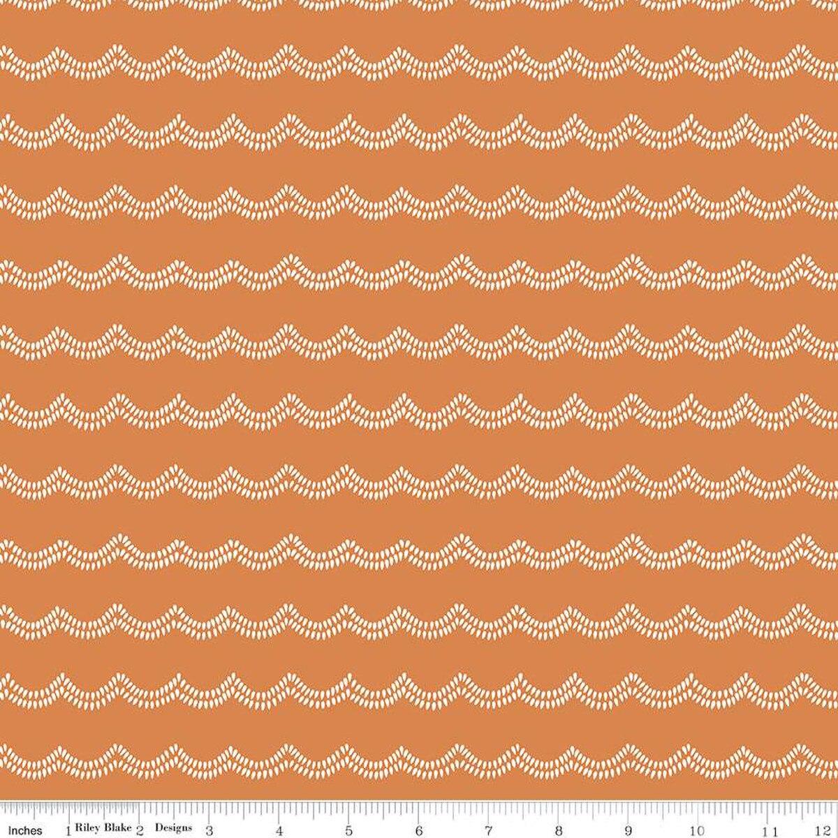 Little Swan Waves Golden Brown - Riley Blake Designs - Quilting - 100% Cotton Fabric. Sold by the yard only! Blender Fabric