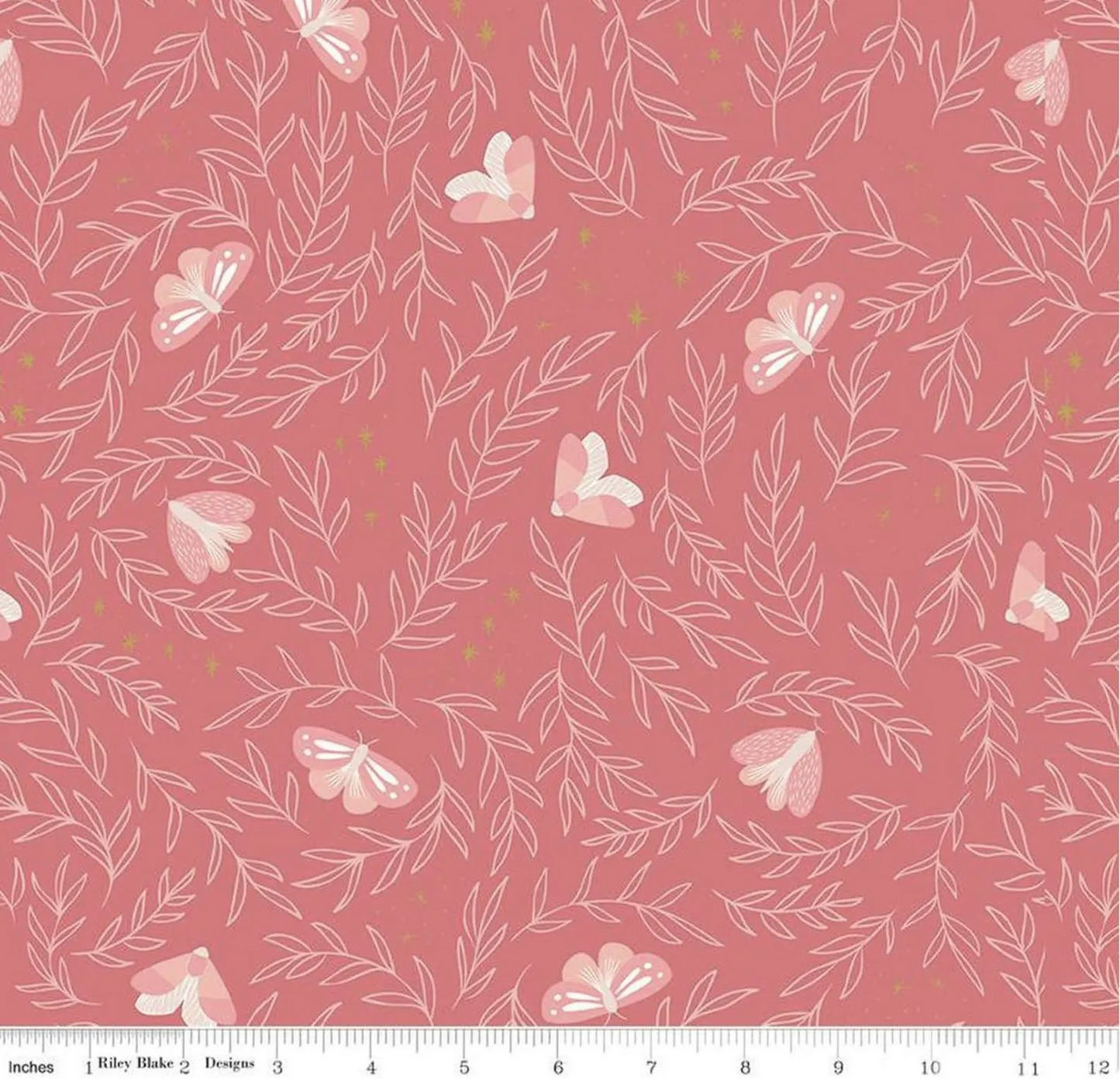 Moonchild Moths Raspberry Sparke BY Riley Blake -Sold by the yard