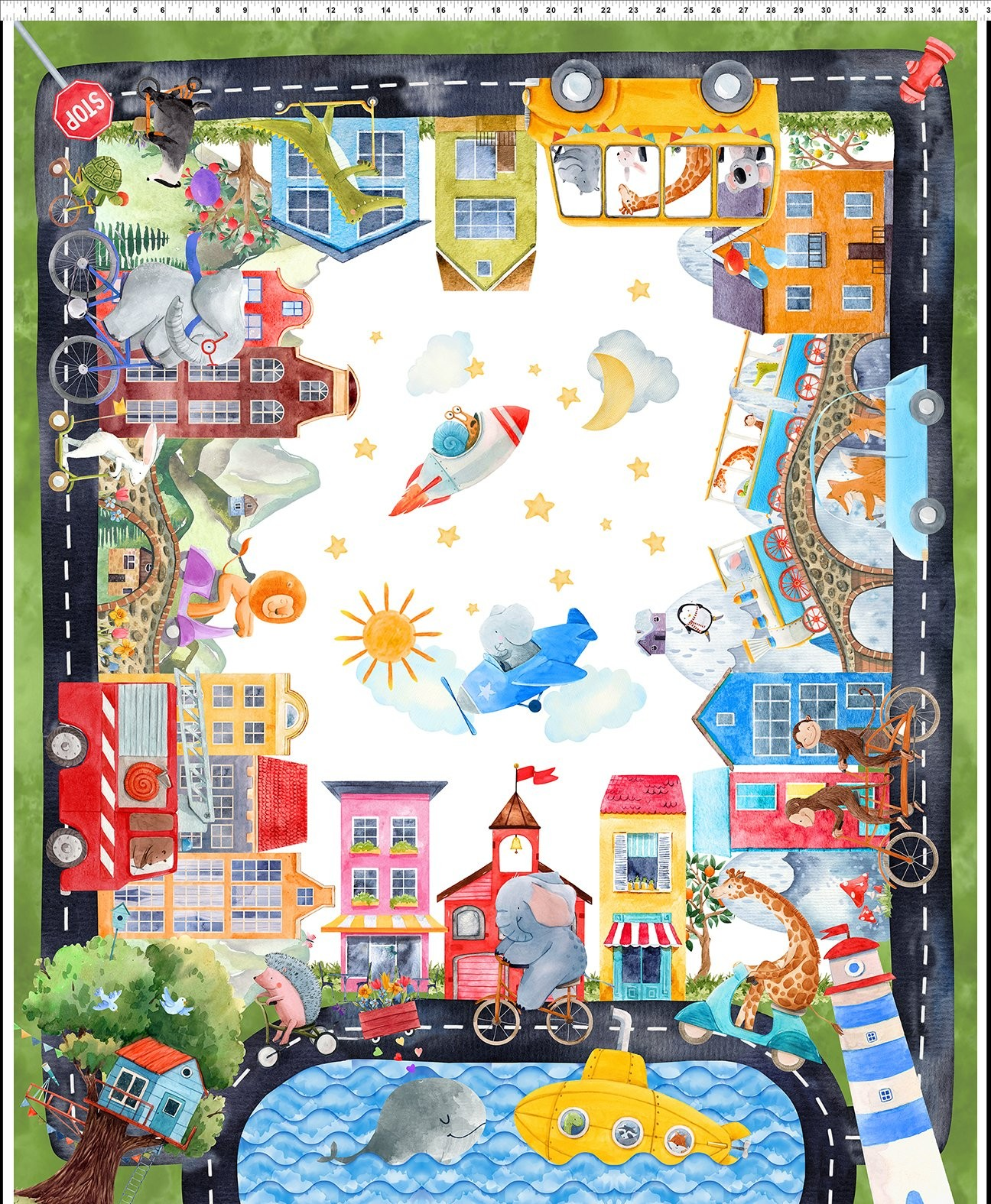 On the Go by In The Beginning 1KFA-1 Panel - 100% cotton fabric - PANEL