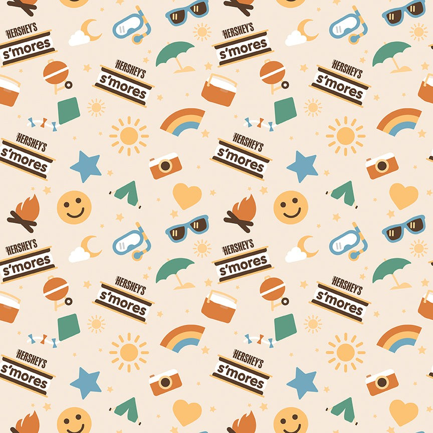 Camp Marshmallow Main Marshmallow BY Riley Blake -Sold by the yard