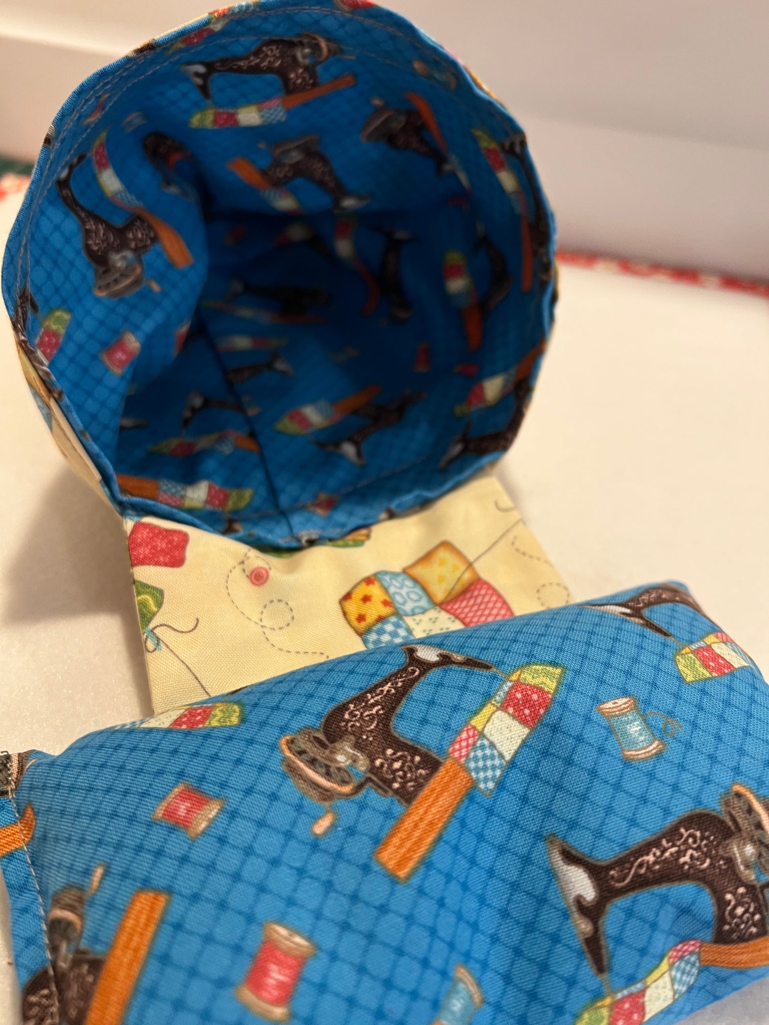 Thread Catcher with crushed walnut pin cushion