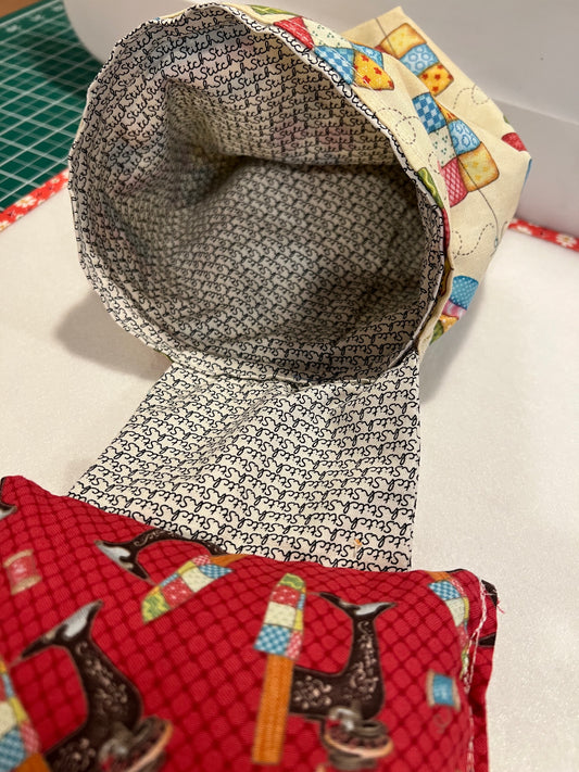 Pin Cushion w/ Thread Catcher Handmade w/ walnut shells