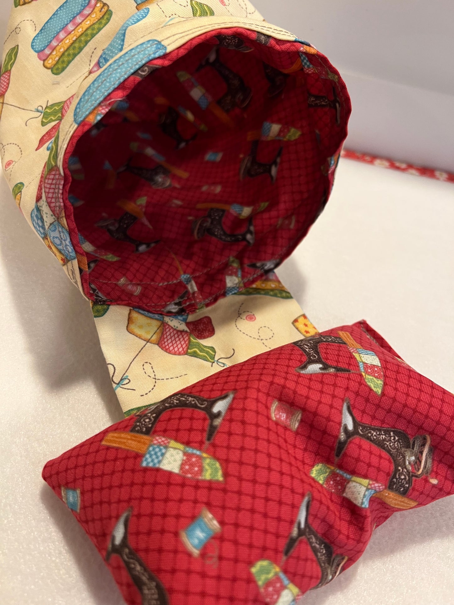 Pin Cushion w/ Thread Catcher Handmade w/ walnut shells