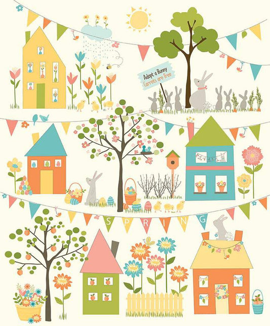 SPRING'S IN TOWN Panel  Riley Blake Designs- 36"x43.5", Digitally Printed - 100 percent cotton … Sold by the Yard!