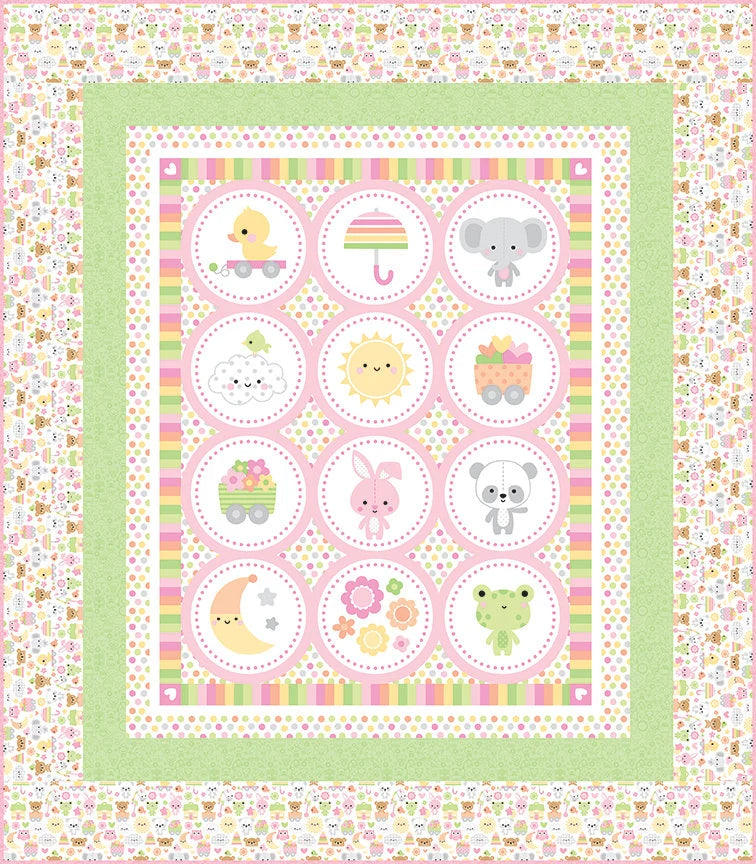 Bundle of Joy Girls Riley Blake Panel -  100% Cotton Fabric.      Sold by the yard only!