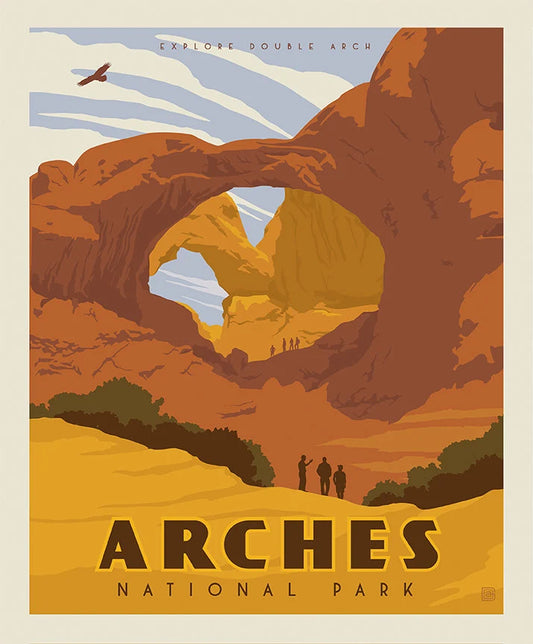 ARCHES National Parks Poster Panel  - 36"x43.5", Digitally Printed - 100 percent cotton … Sold by the Yard!