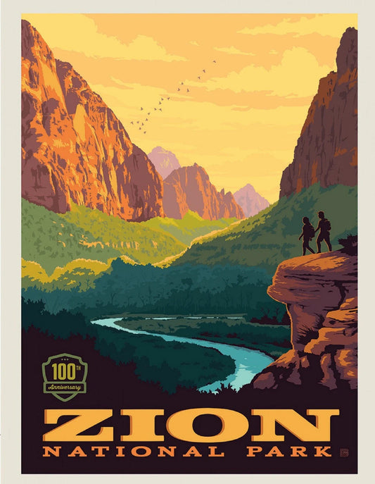 ZION National Parks Poster Panel  - 36"x43.5", Digitally Printed - 100 percent cotton … Sold by the Yard!