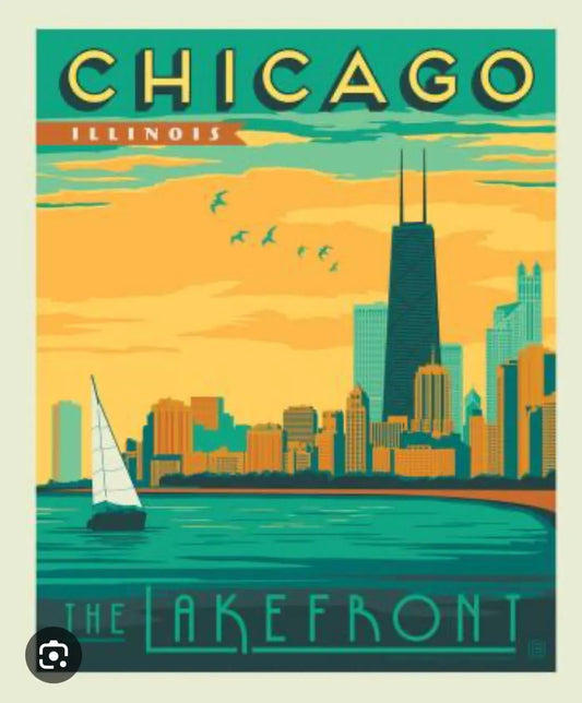 CHICAGO Poster Panel  - 36"x43.5", Digitally Printed - 100 percent cotton … Sold by the Yard! (Copy)