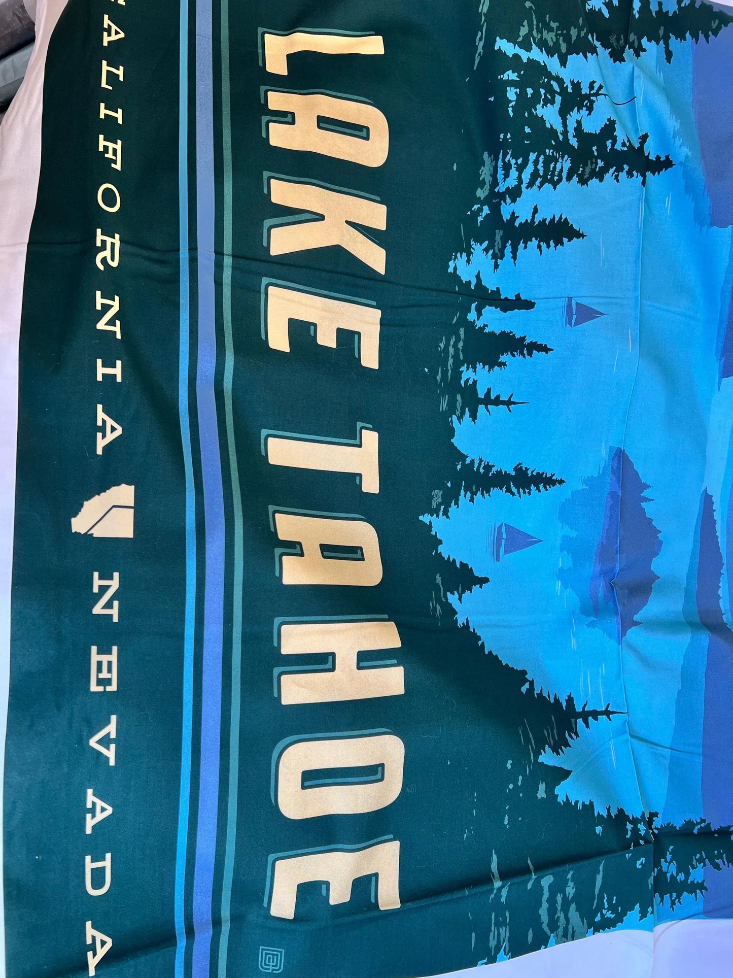 TAHOE Poster Panel  - 36"x43.5", Digitally Printed - 100 percent cotton … Sold by the Yard! Beautiful lake Tahoe