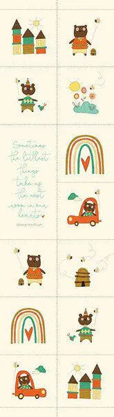 Bumble and Bear Riley Blake Panel Width: 12" x 43 1/2" - NARROW PANEL