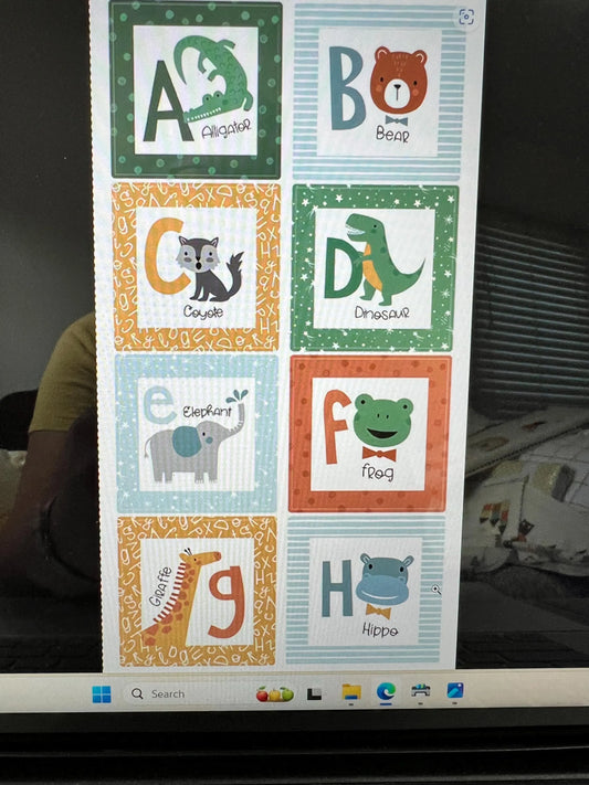 ALPHABET ZOO p14097 Rile Blake Designs panel 24 x 43 - P14097 - 100% cotton fabric - PANEL