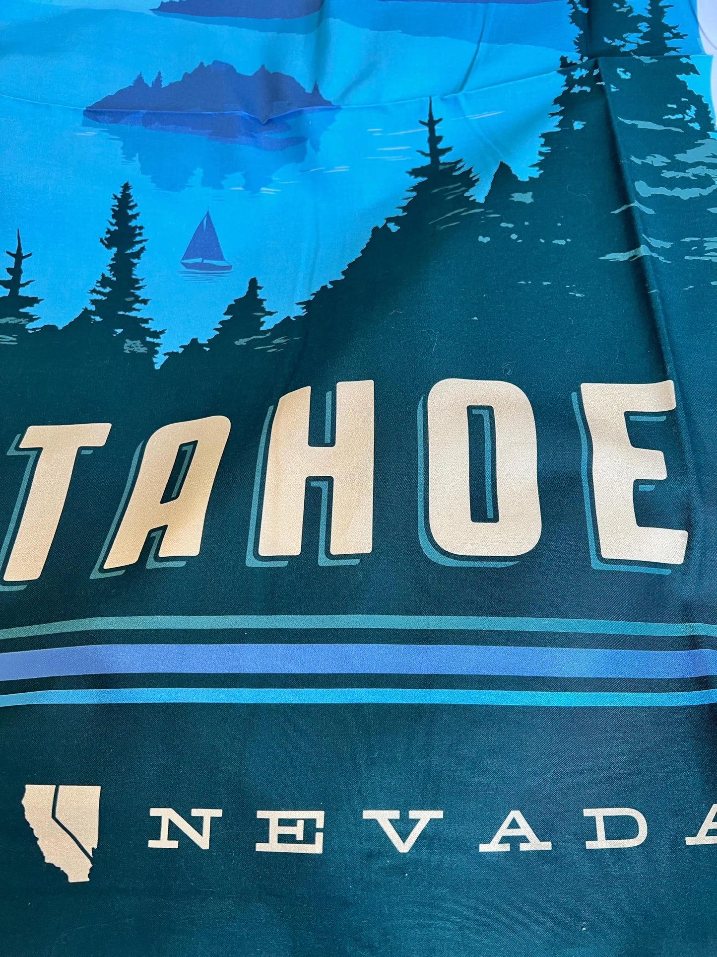 TAHOE Poster Panel  - 36"x43.5", Digitally Printed - 100 percent cotton … Sold by the Yard! Beautiful lake Tahoe