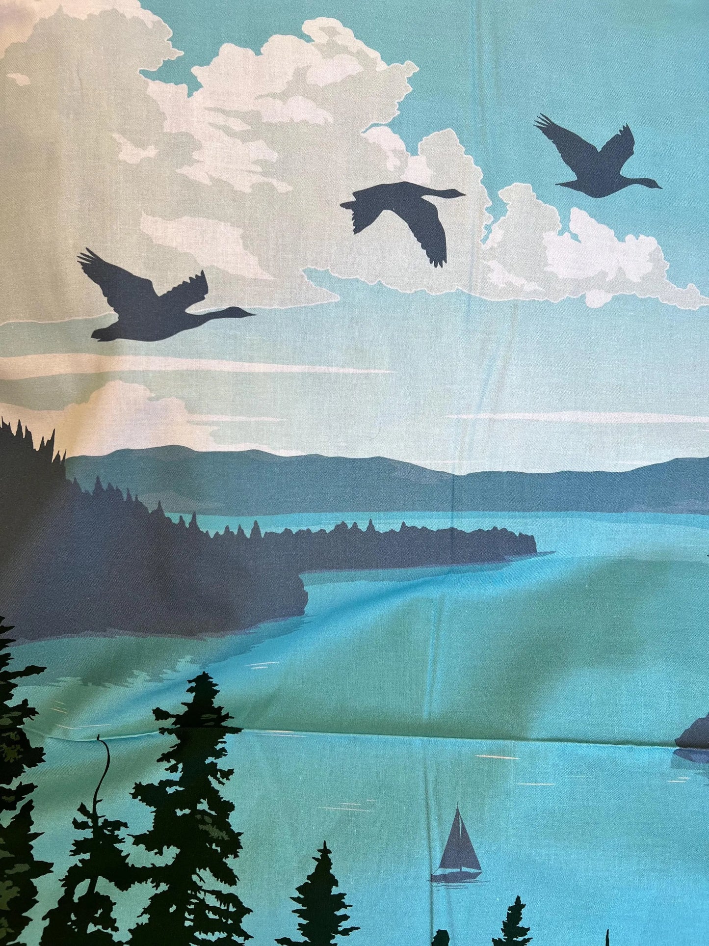 TAHOE Poster Panel  - 36"x43.5", Digitally Printed - 100 percent cotton … Sold by the Yard! Beautiful lake Tahoe