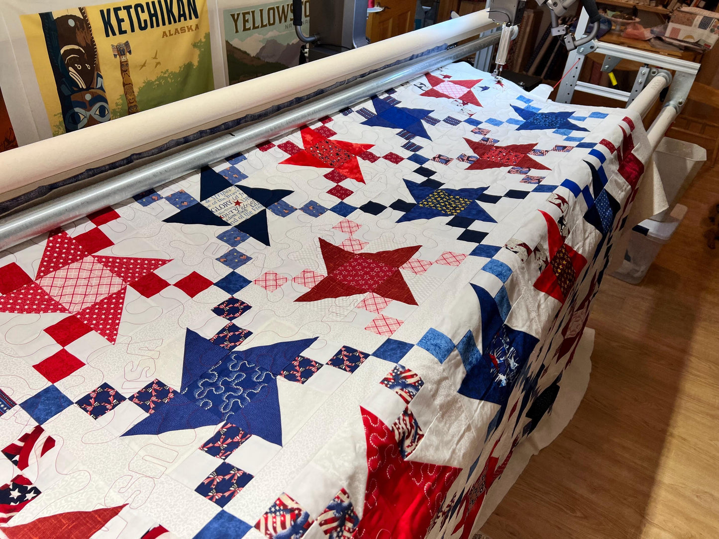 Longarm Quilting Services - $5 deposit - Edge to Edge quilting 0.018 cents per square inch