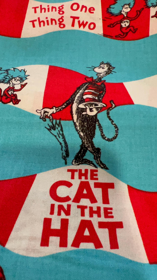 Cat In The Hat Robert Kaufman - excellent quality - Licensed