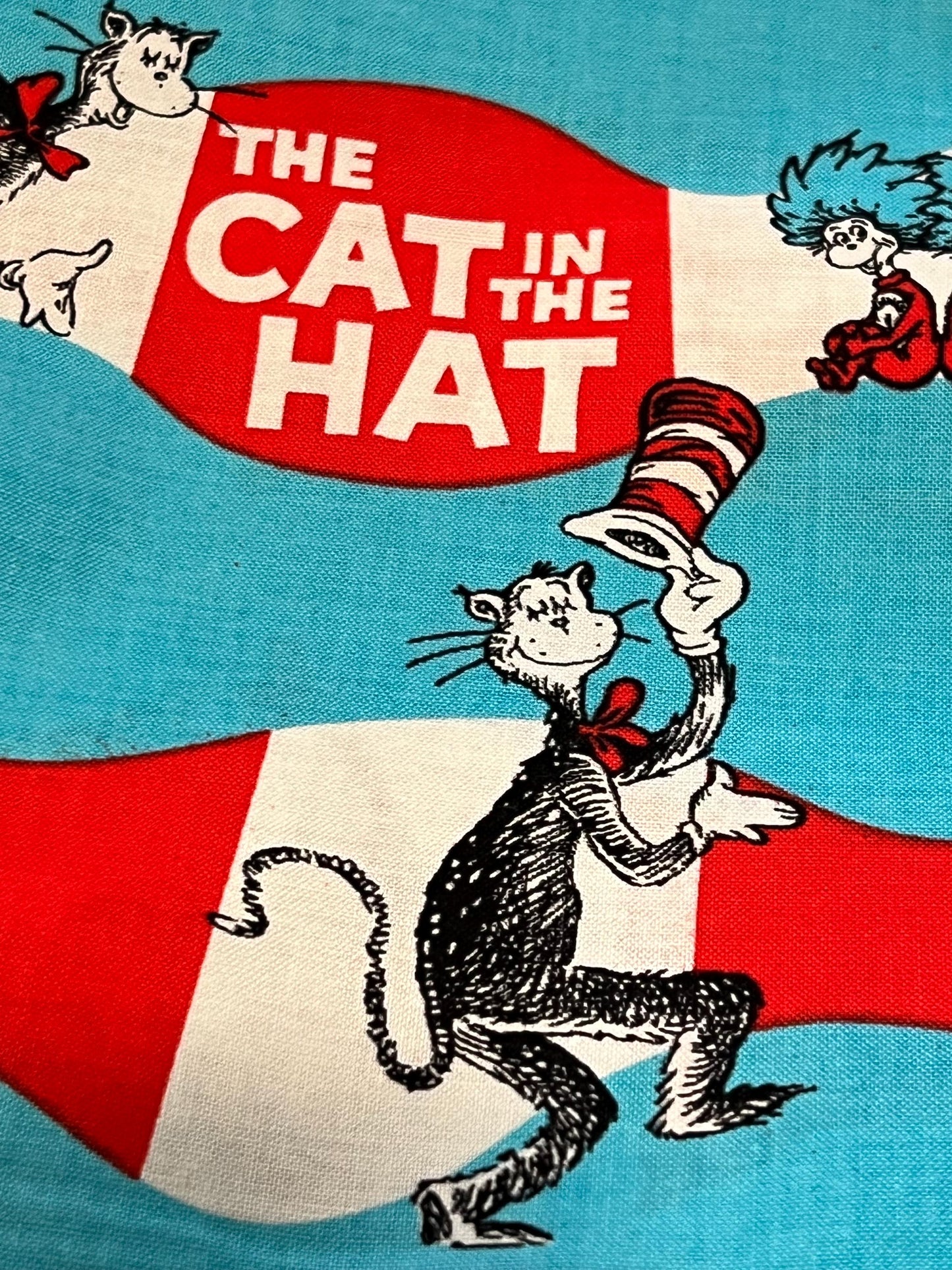 Cat In The Hat Robert Kaufman - excellent quality - Licensed