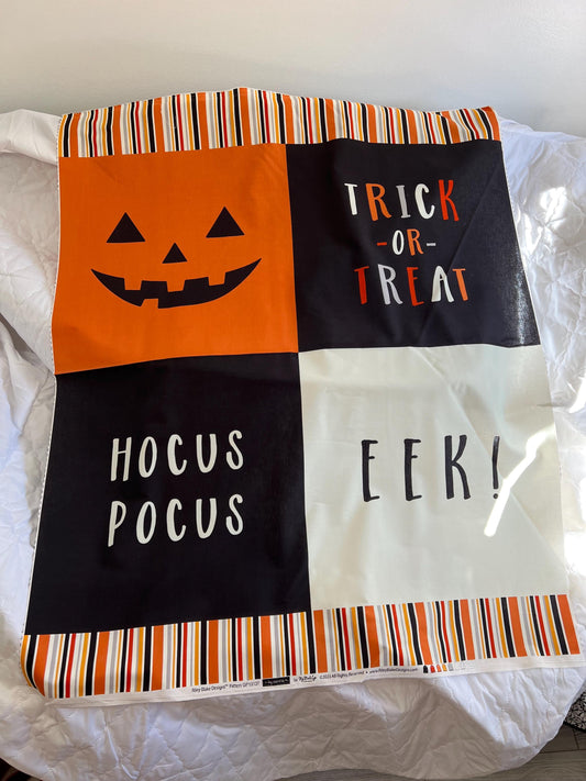 HEY BOOTIFUL TRICK or Treat 36x43 Fabric Panel Riley Blake GP13137 Hey Bootiful Trick-or-Treat Panel Glow in the Dark