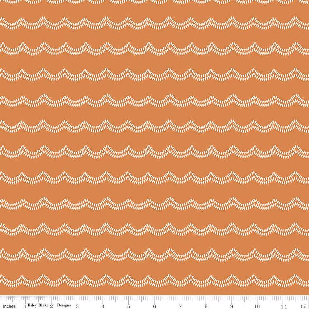 Little Swan Waves Golden Brown - Riley Blake Designs - Quilting - 100% Cotton Fabric.   Sold by the yard only! Blender Fabric