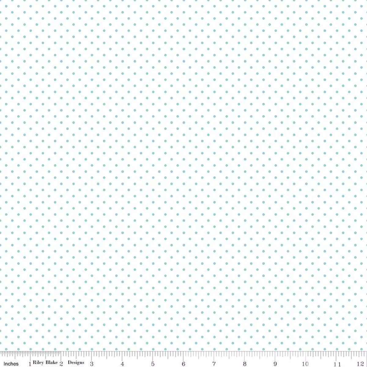 Swiss Dot On White Aqua Riley Blake Design - Sold by The YARD!